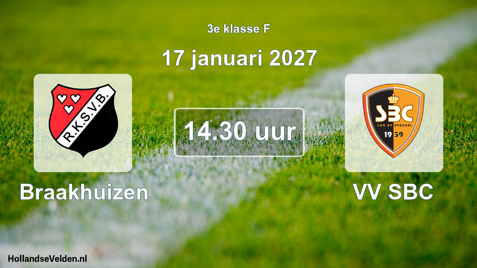 Scheduled Match: Braakhuizen - VV SBC (17 January 2027)