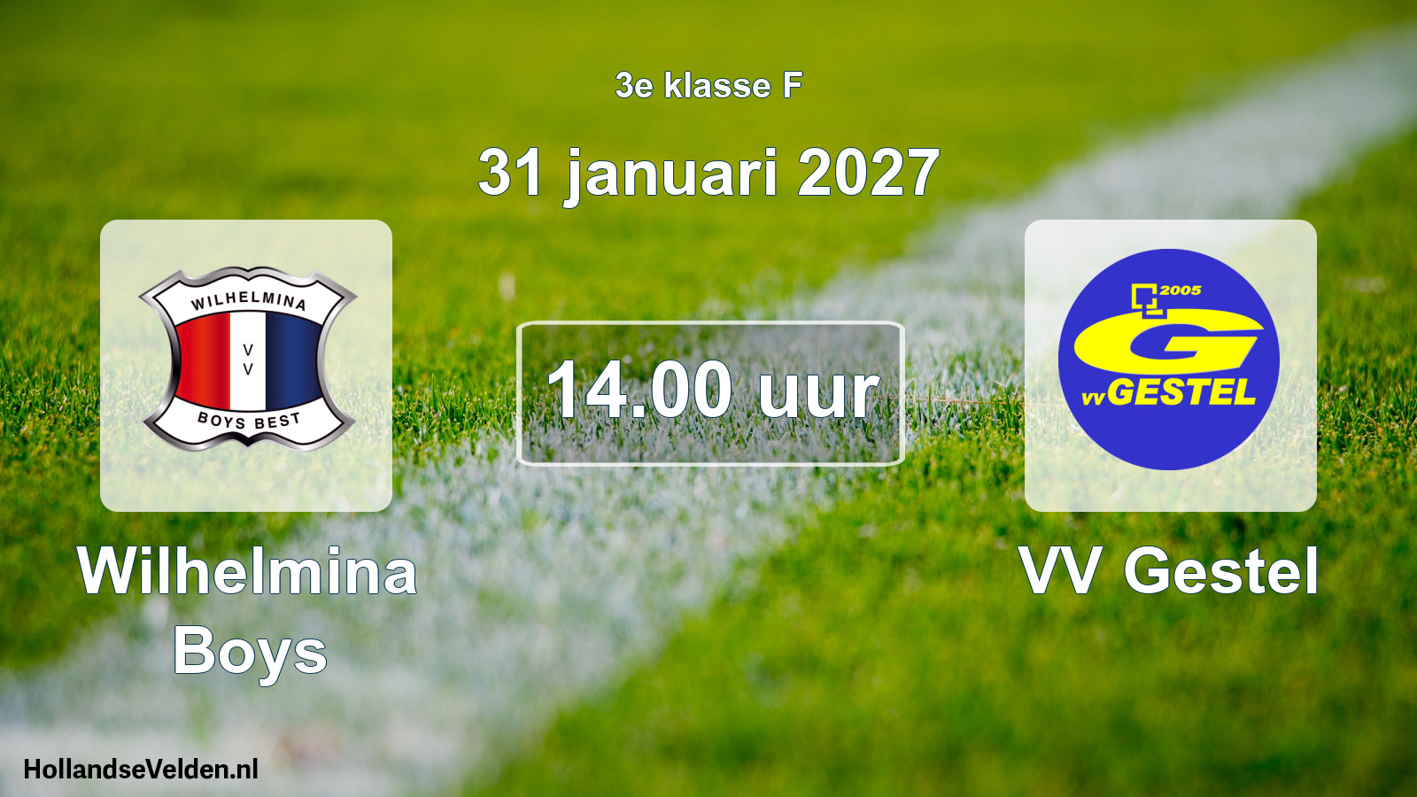 Geplande wedstrijd: Wilhelmina Boys - VV Gestel (31 januari 2027)