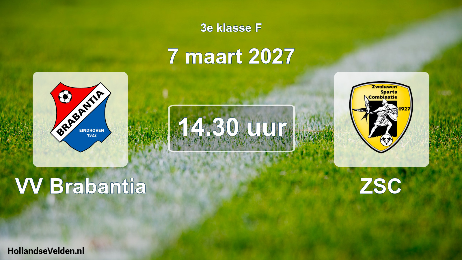 Geplande wedstrijd: VV Brabantia - ZSC (7 maart 2027)
