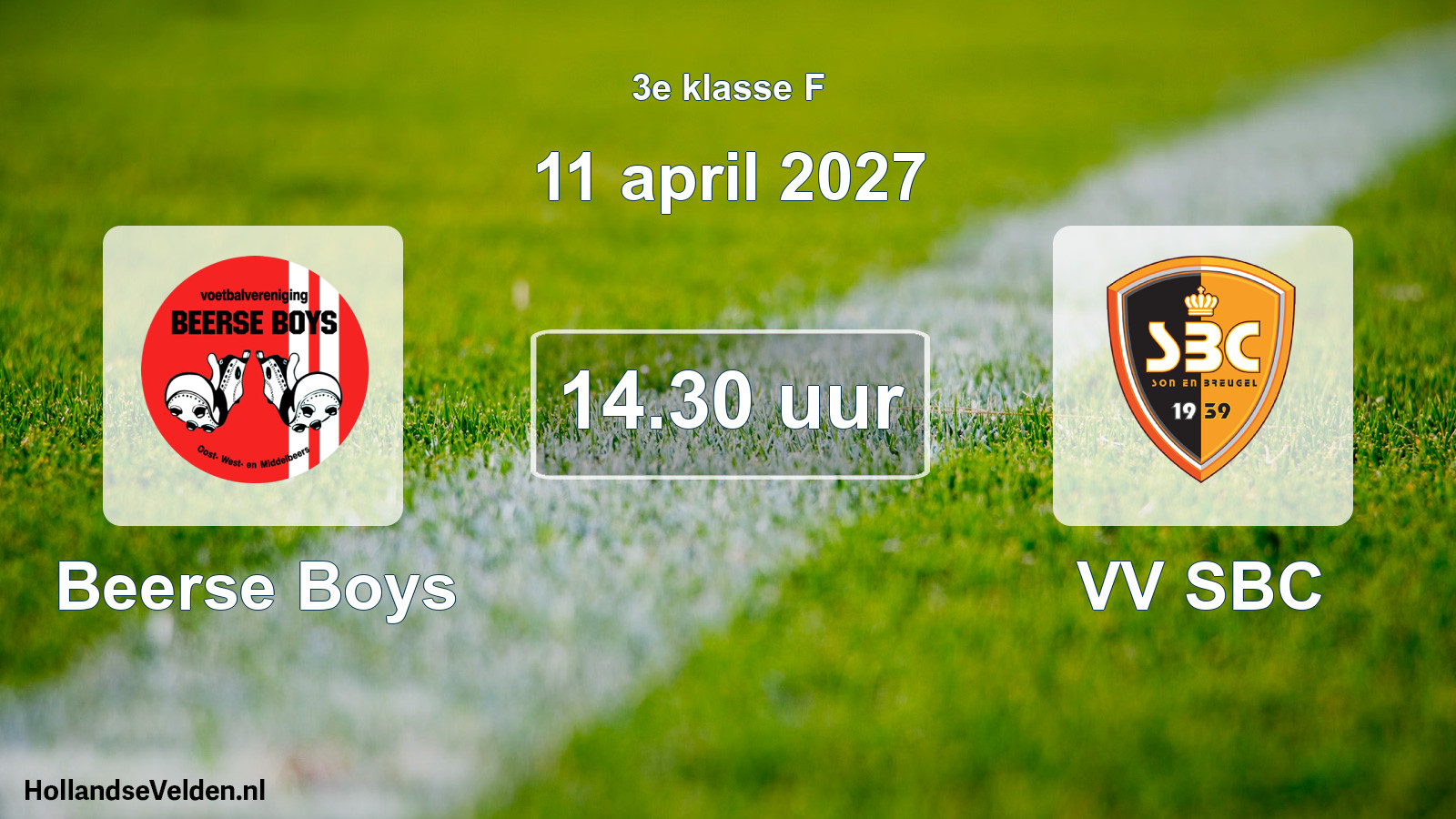 Geplande wedstrijd: Beerse Boys - VV SBC (11 april 2027)