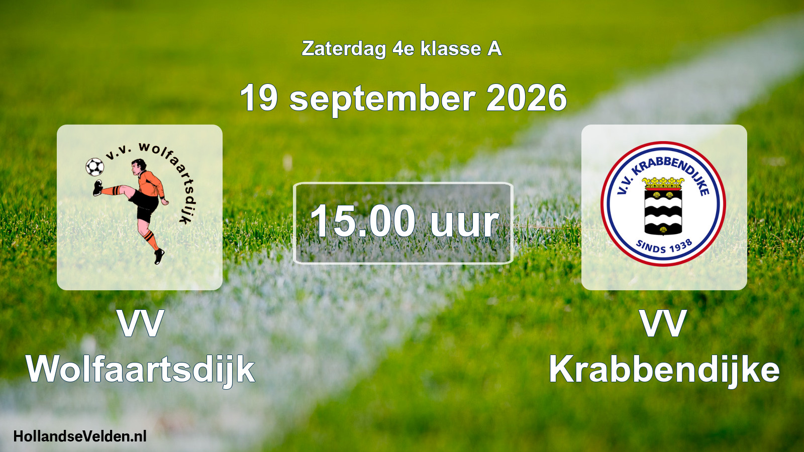 Geplande wedstrijd: VV Wolfaartsdijk - VV Krabbendijke (19 september 2026)