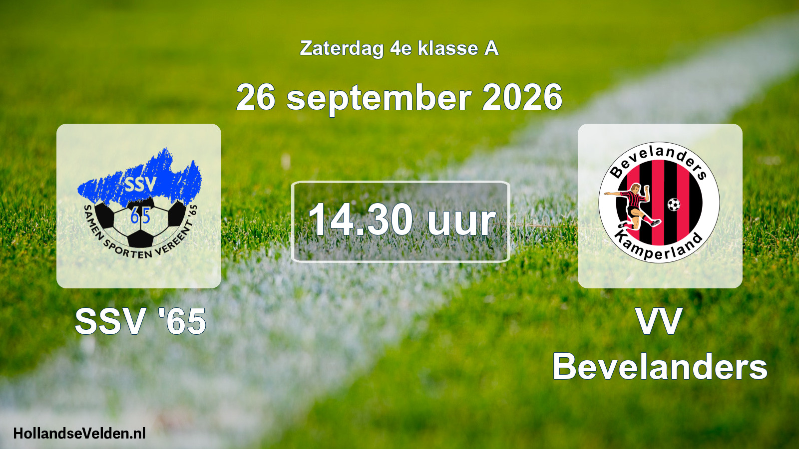 Geplande wedstrijd: SSV '65 - VV Bevelanders (26 september 2026)