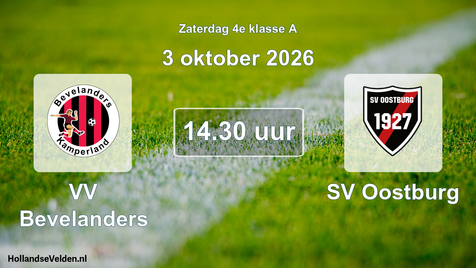 Geplande wedstrijd: VV Bevelanders - SV Oostburg (3 oktober 2026)