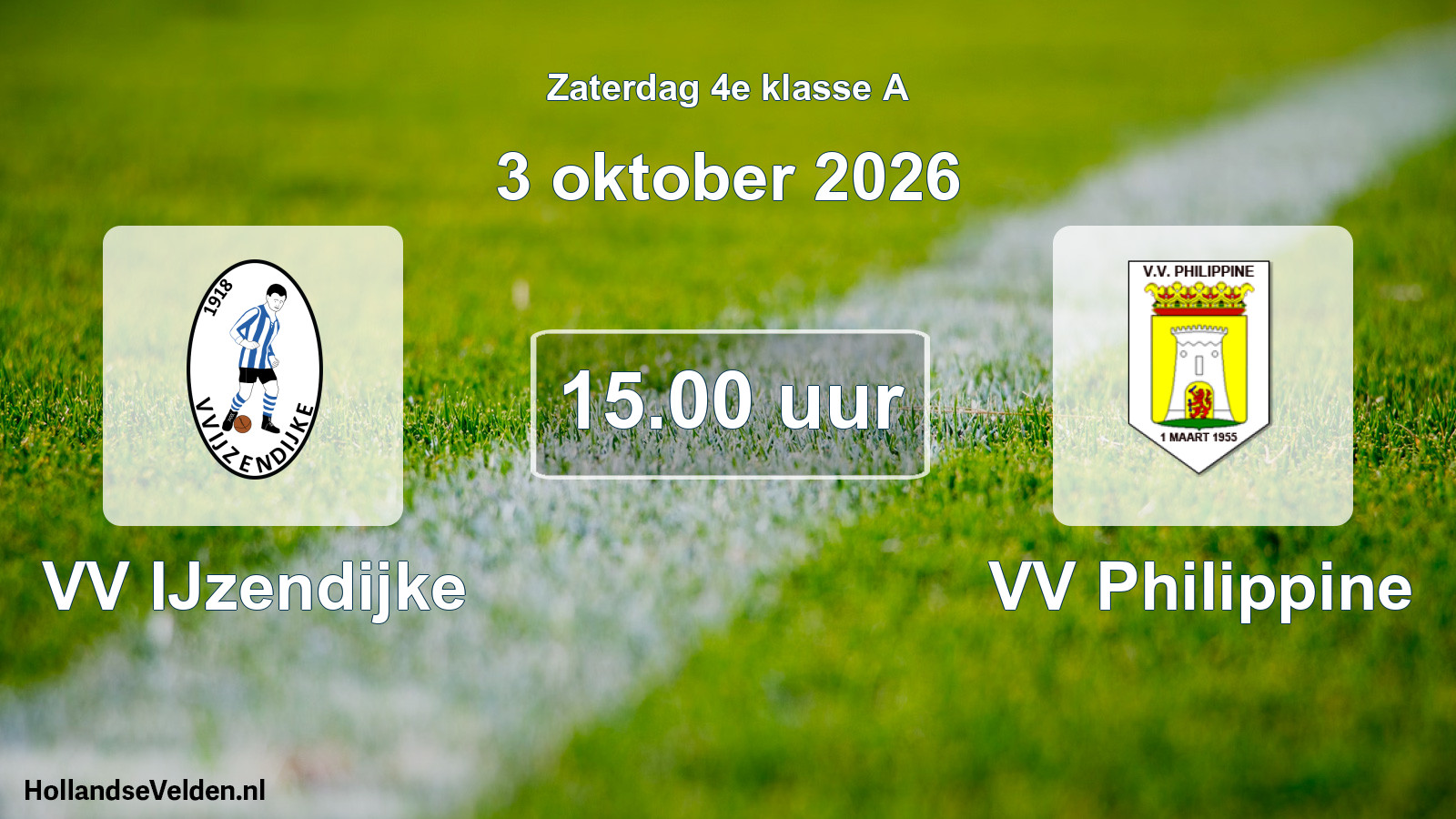 Geplande wedstrijd: VV IJzendijke - VV Philippine (3 oktober 2026)