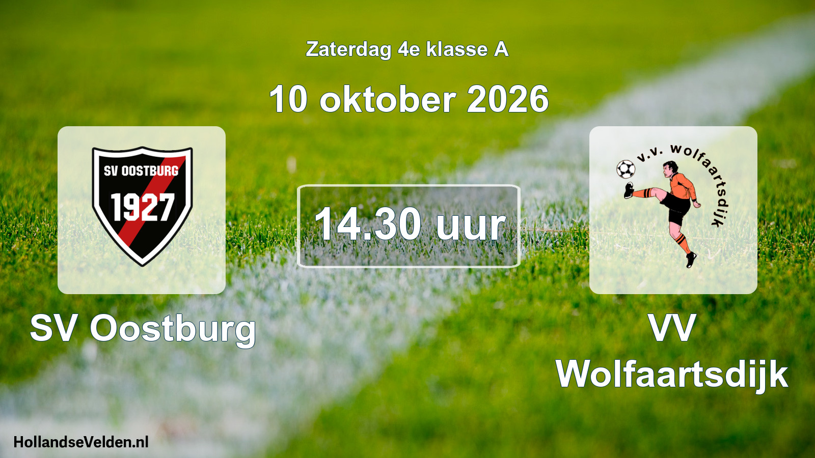 Geplande wedstrijd: SV Oostburg - VV Wolfaartsdijk (10 oktober 2026)