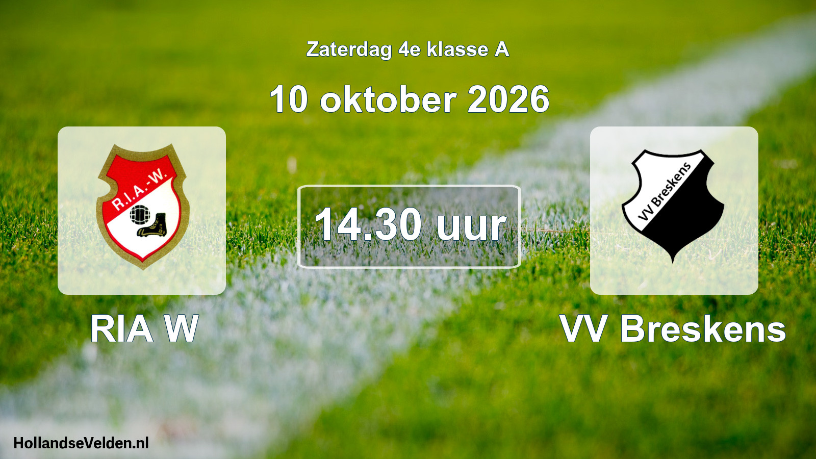 Geplande wedstrijd: RIA W - VV Breskens (10 oktober 2026)