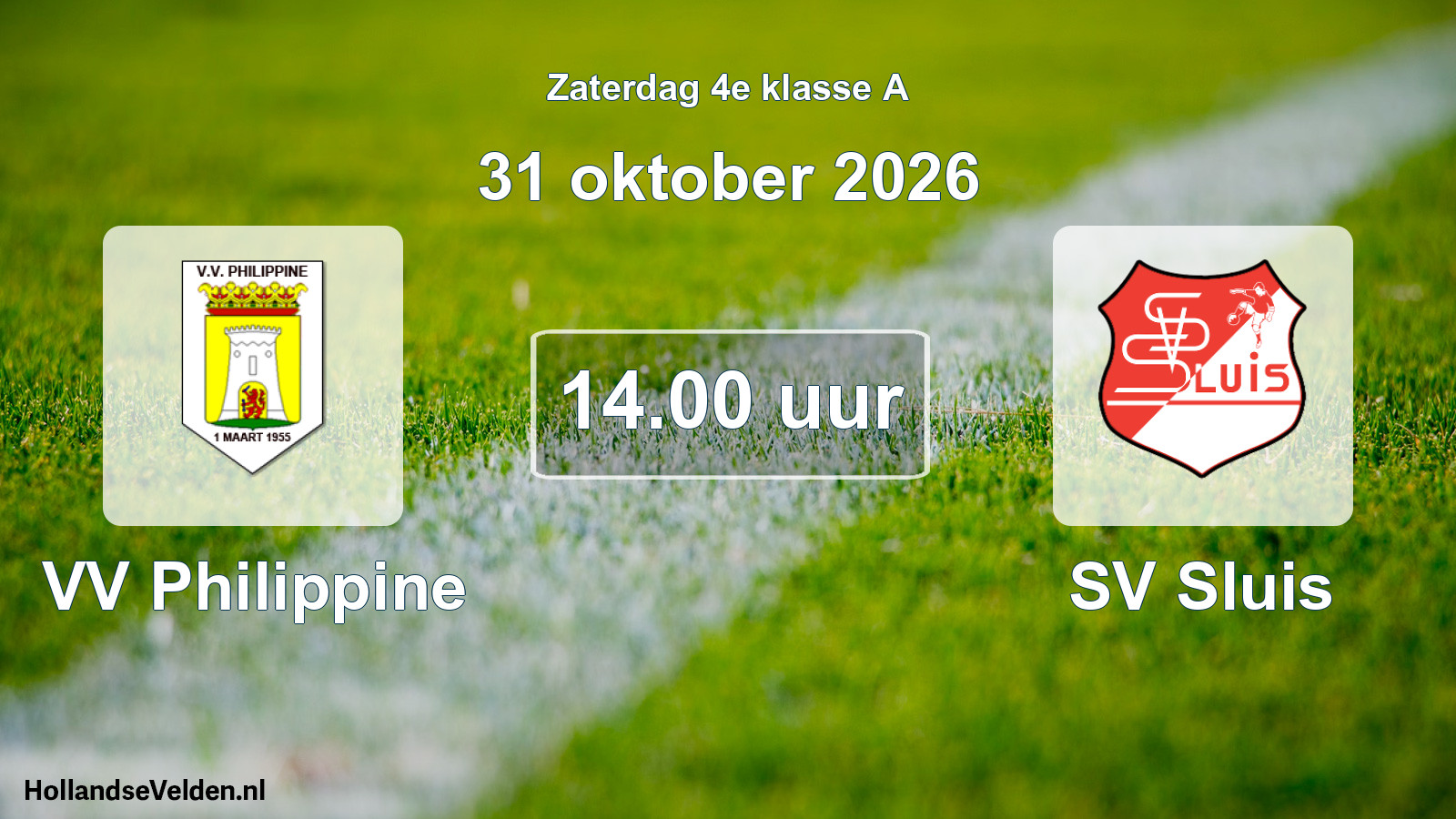 Geplande wedstrijd: VV Philippine - SV Sluis (31 oktober 2026)