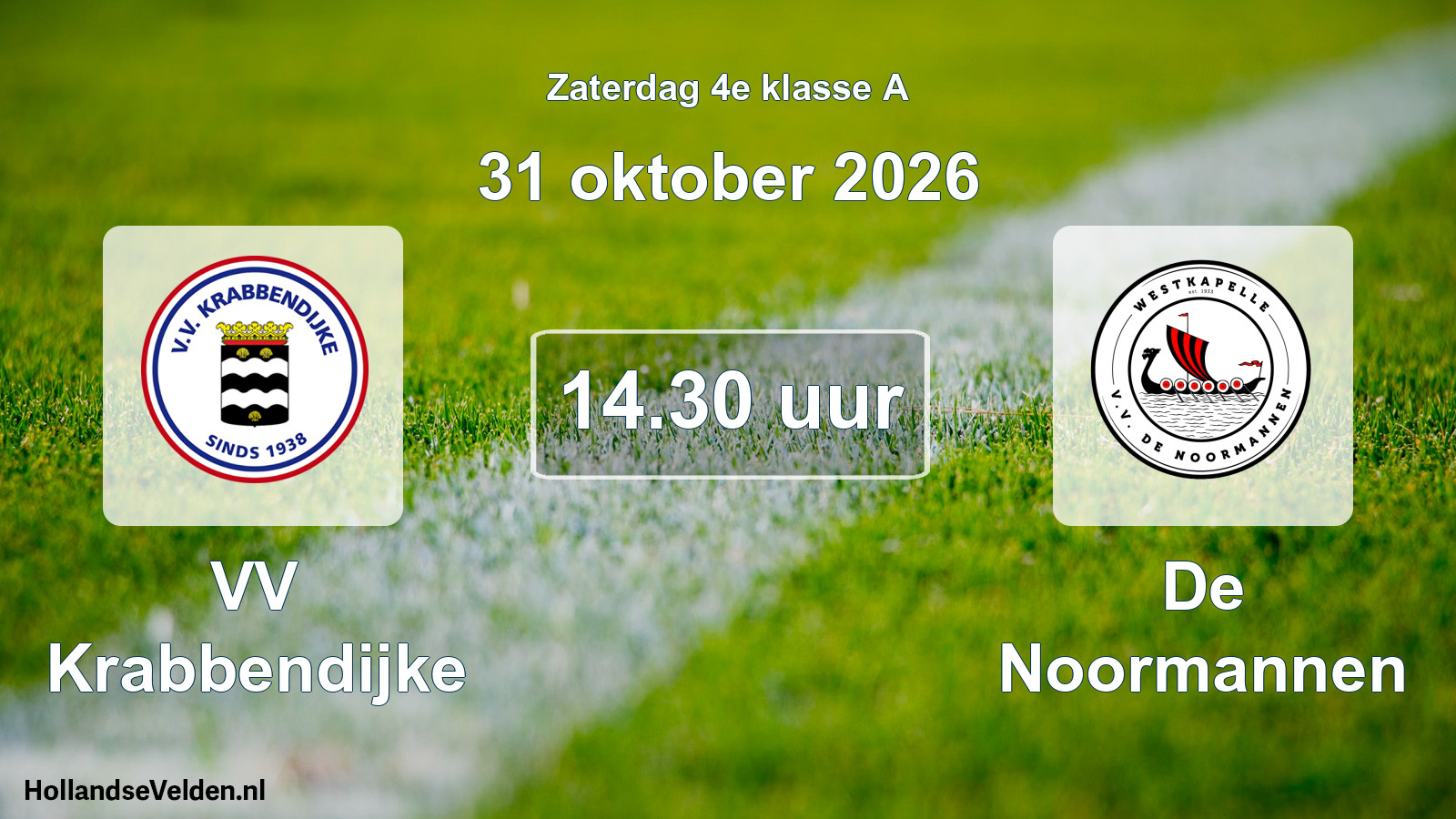 Geplande wedstrijd: VV Krabbendijke - De Noormannen (31 oktober 2026)