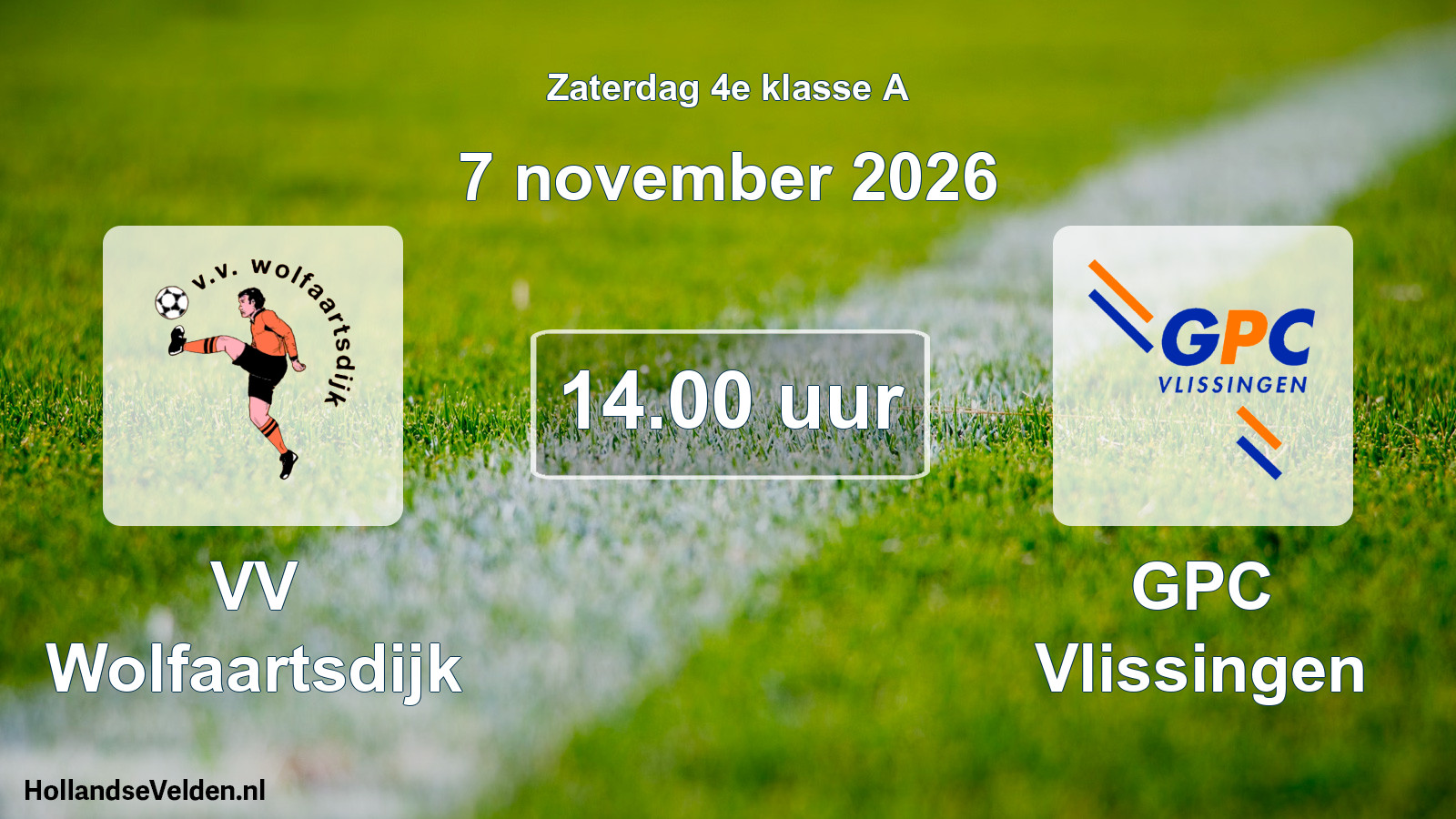 Geplande wedstrijd: VV Wolfaartsdijk - GPC Vlissingen (7 november 2026)