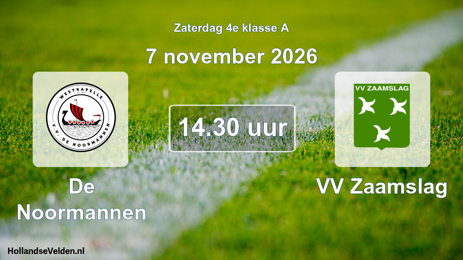 Scheduled Match: De Noormannen - VV Zaamslag (7 November 2026)