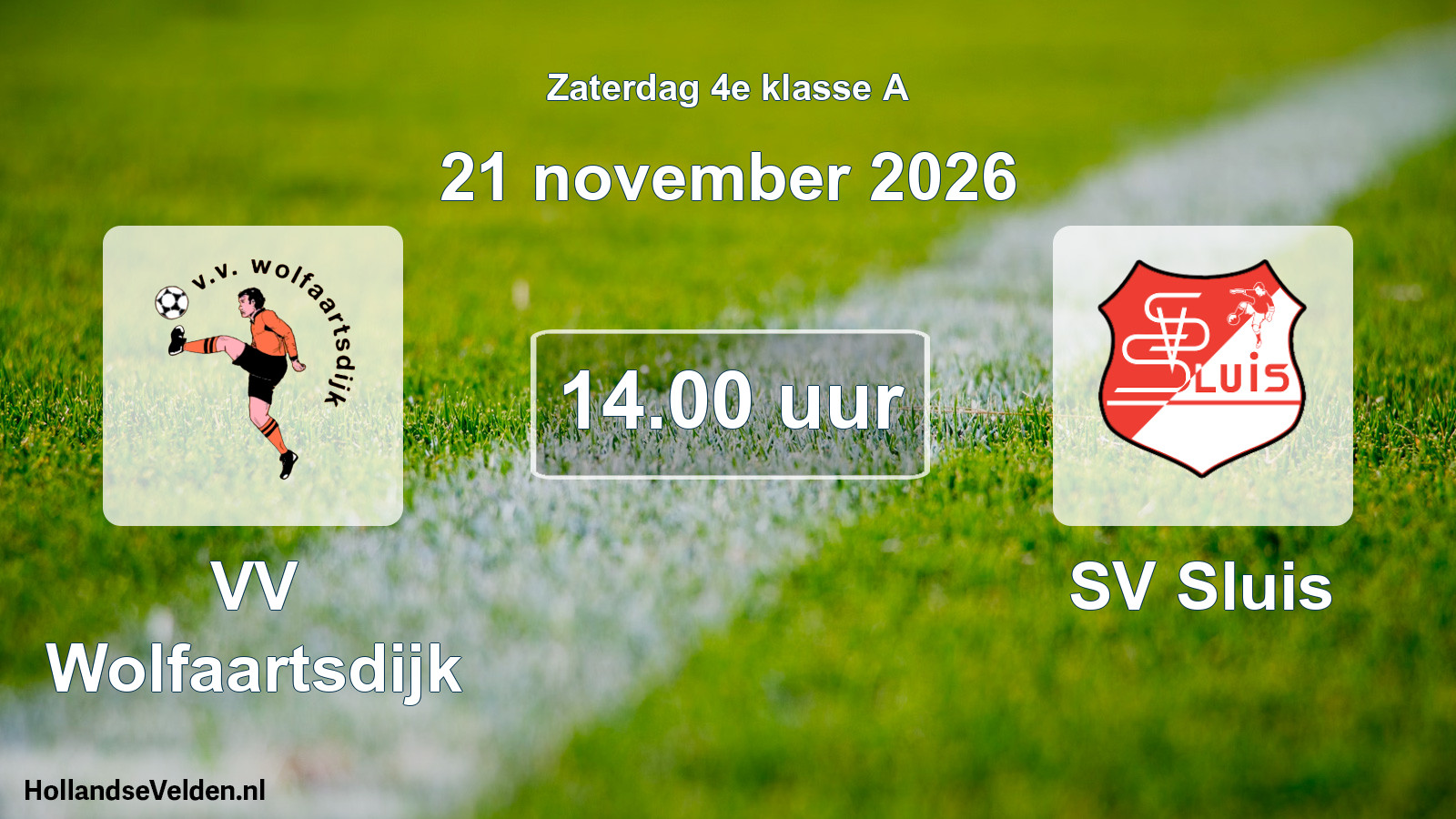 Geplande wedstrijd: VV Wolfaartsdijk - SV Sluis (21 november 2026)