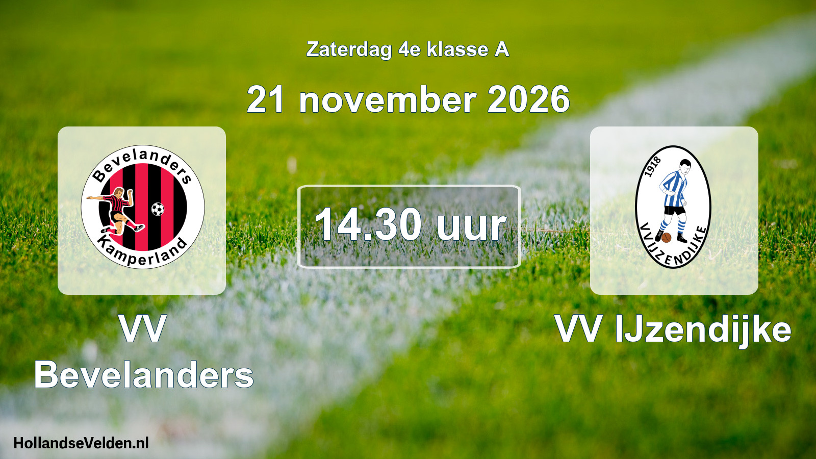 Geplande wedstrijd: VV Bevelanders - VV IJzendijke (21 november 2026)