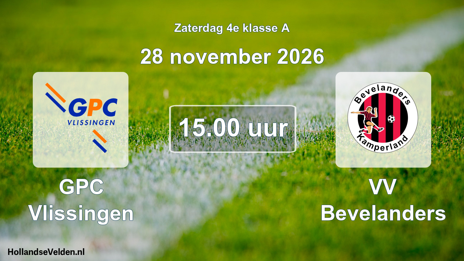 Geplande wedstrijd: GPC Vlissingen - VV Bevelanders (28 november 2026)