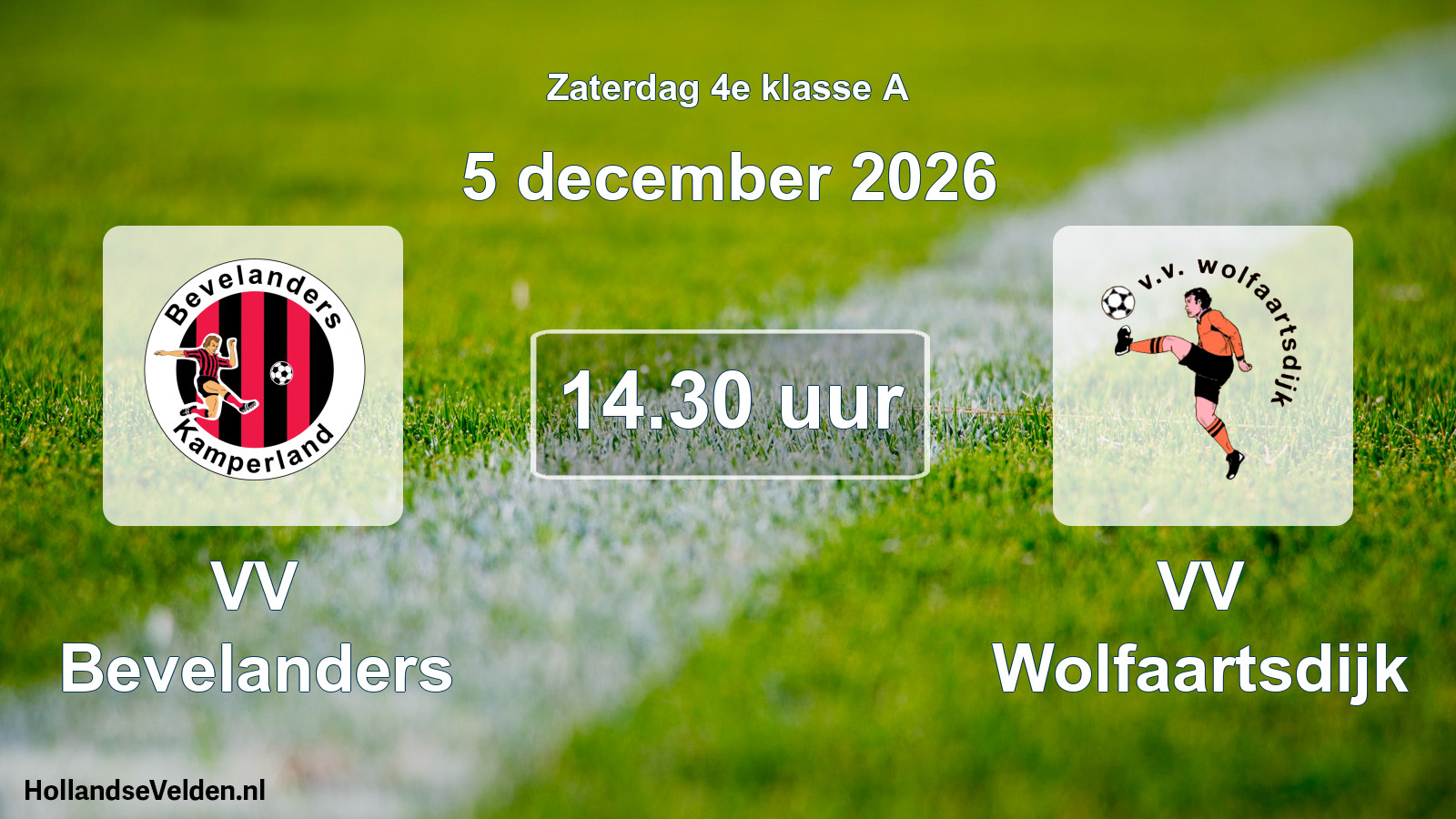 Geplande wedstrijd: VV Bevelanders - VV Wolfaartsdijk (5 december 2026)