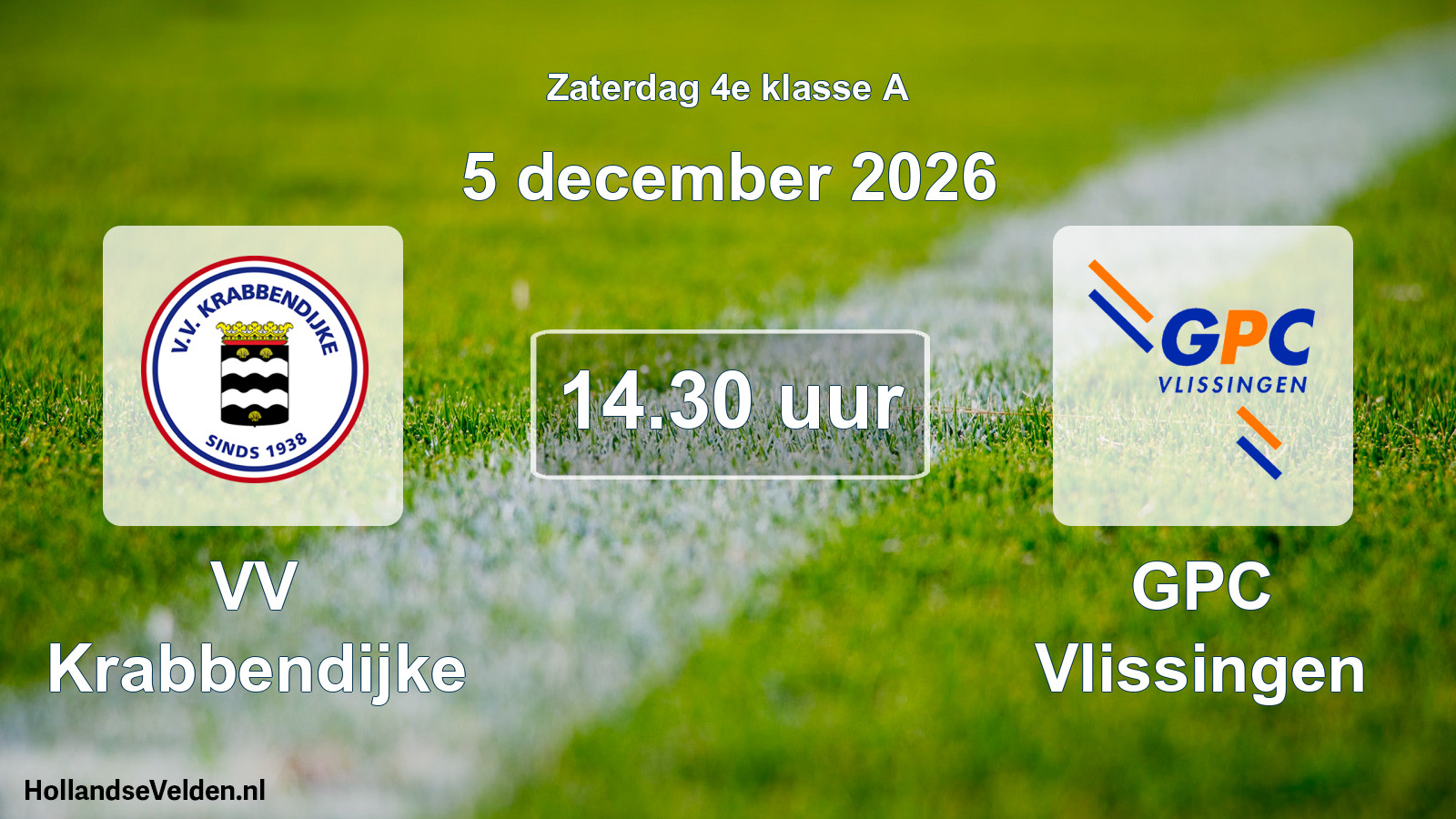 Geplande wedstrijd: VV Krabbendijke - GPC Vlissingen (5 december 2026)