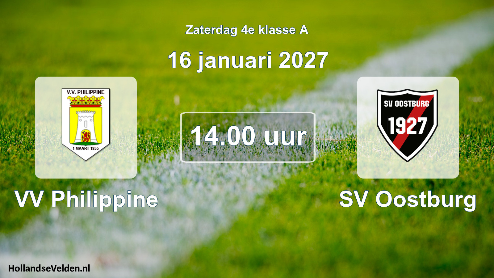 Geplande wedstrijd: VV Philippine - SV Oostburg (16 januari 2027)