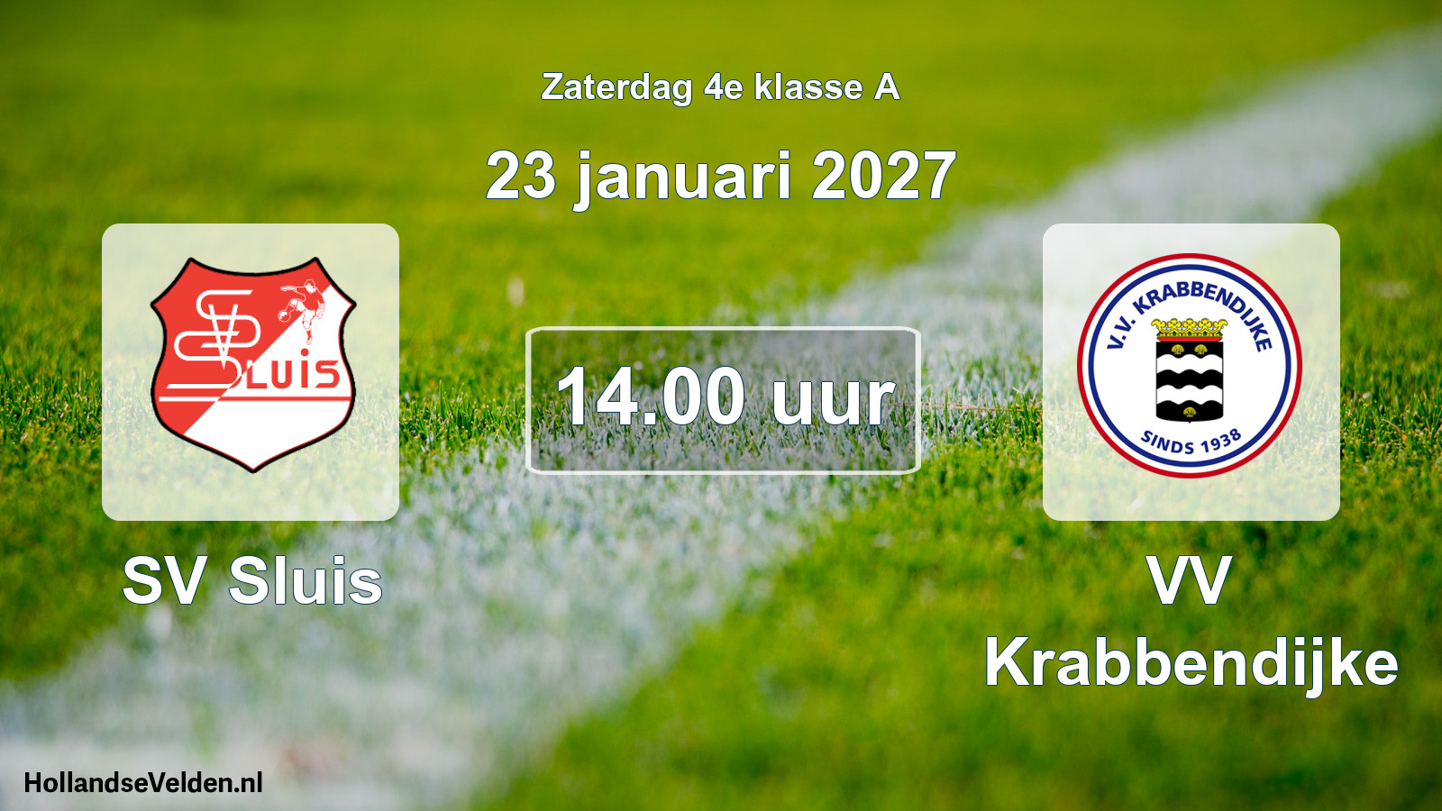 Geplande wedstrijd: SV Sluis - VV Krabbendijke (23 januari 2027)