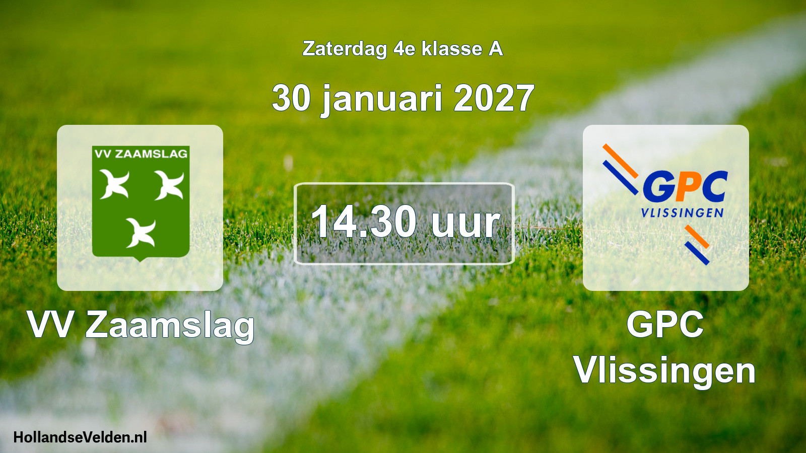 Geplande wedstrijd: VV Zaamslag - GPC Vlissingen (30 januari 2027)