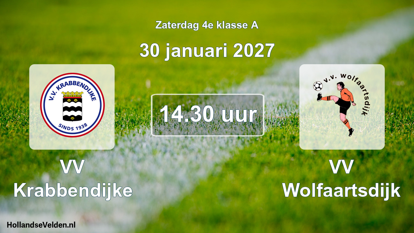 Geplande wedstrijd: VV Krabbendijke - VV Wolfaartsdijk (30 januari 2027)
