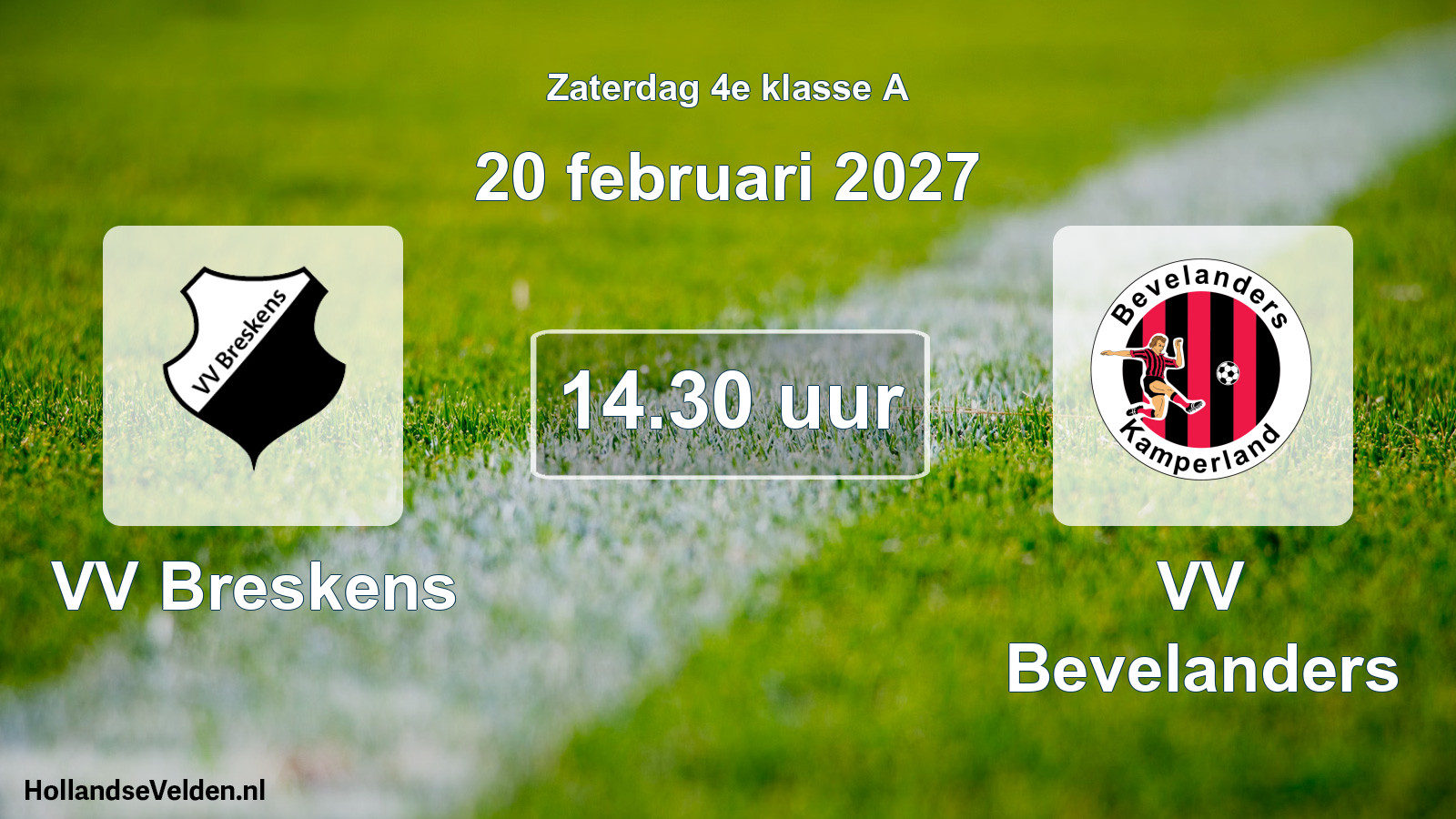 Geplande wedstrijd: VV Breskens - VV Bevelanders (20 februari 2027)