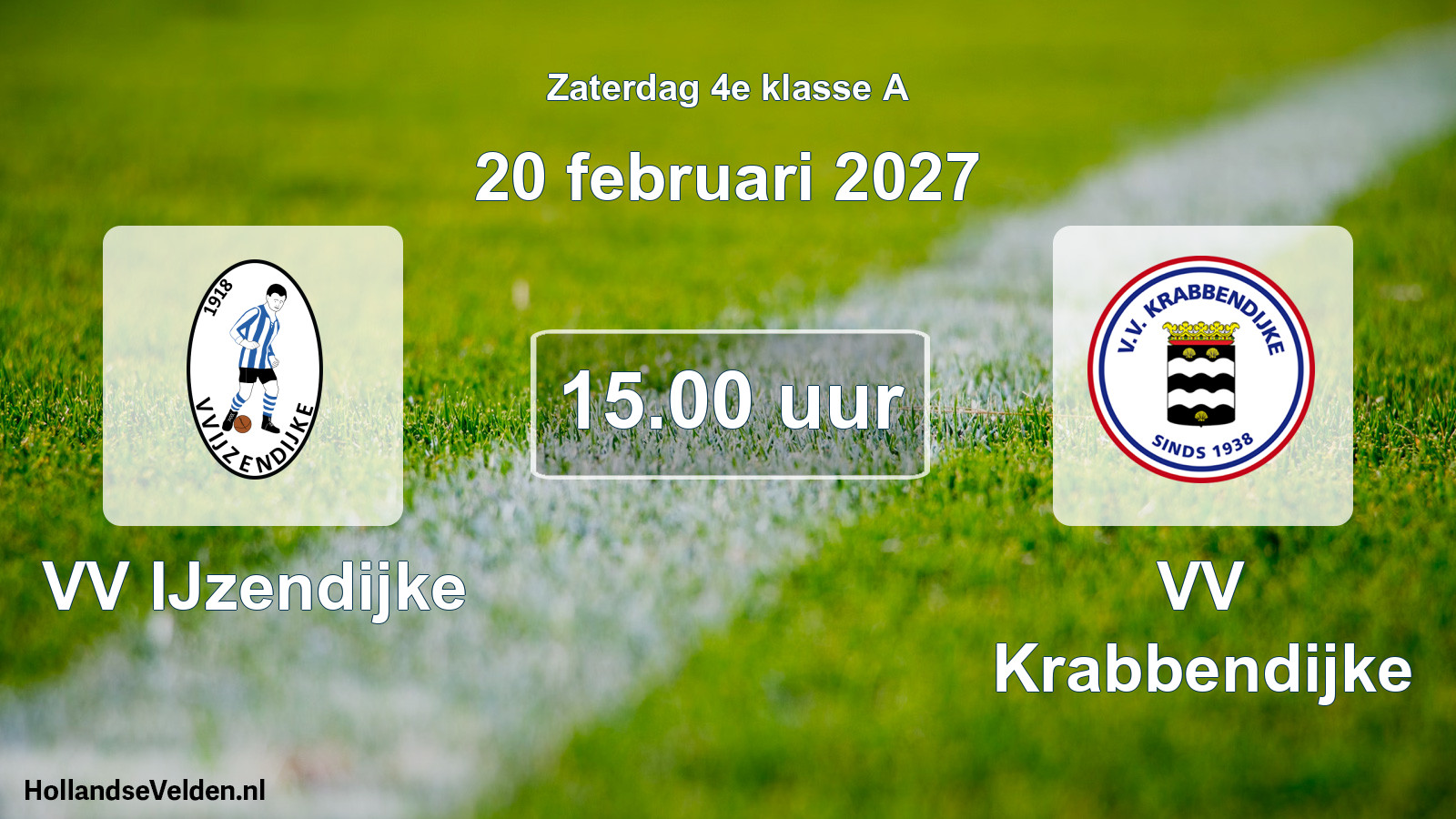 Geplande wedstrijd: VV IJzendijke - VV Krabbendijke (20 februari 2027)