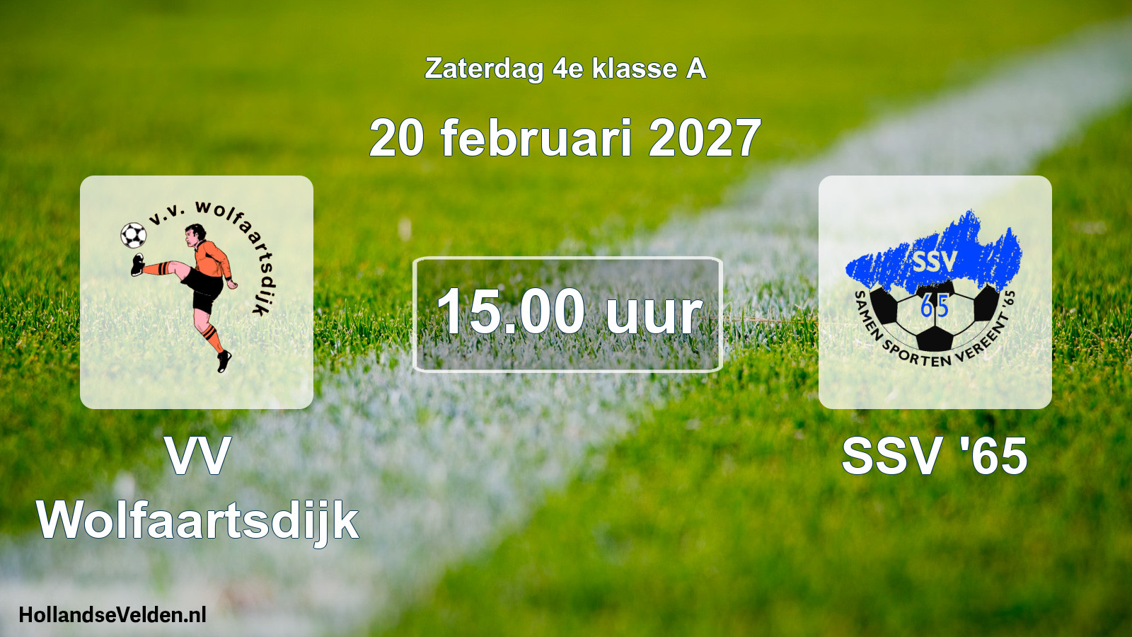 Geplande wedstrijd: VV Wolfaartsdijk - SSV '65 (20 februari 2027)