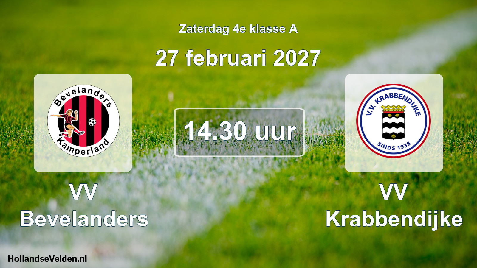 Geplande wedstrijd: VV Bevelanders - VV Krabbendijke (27 februari 2027)