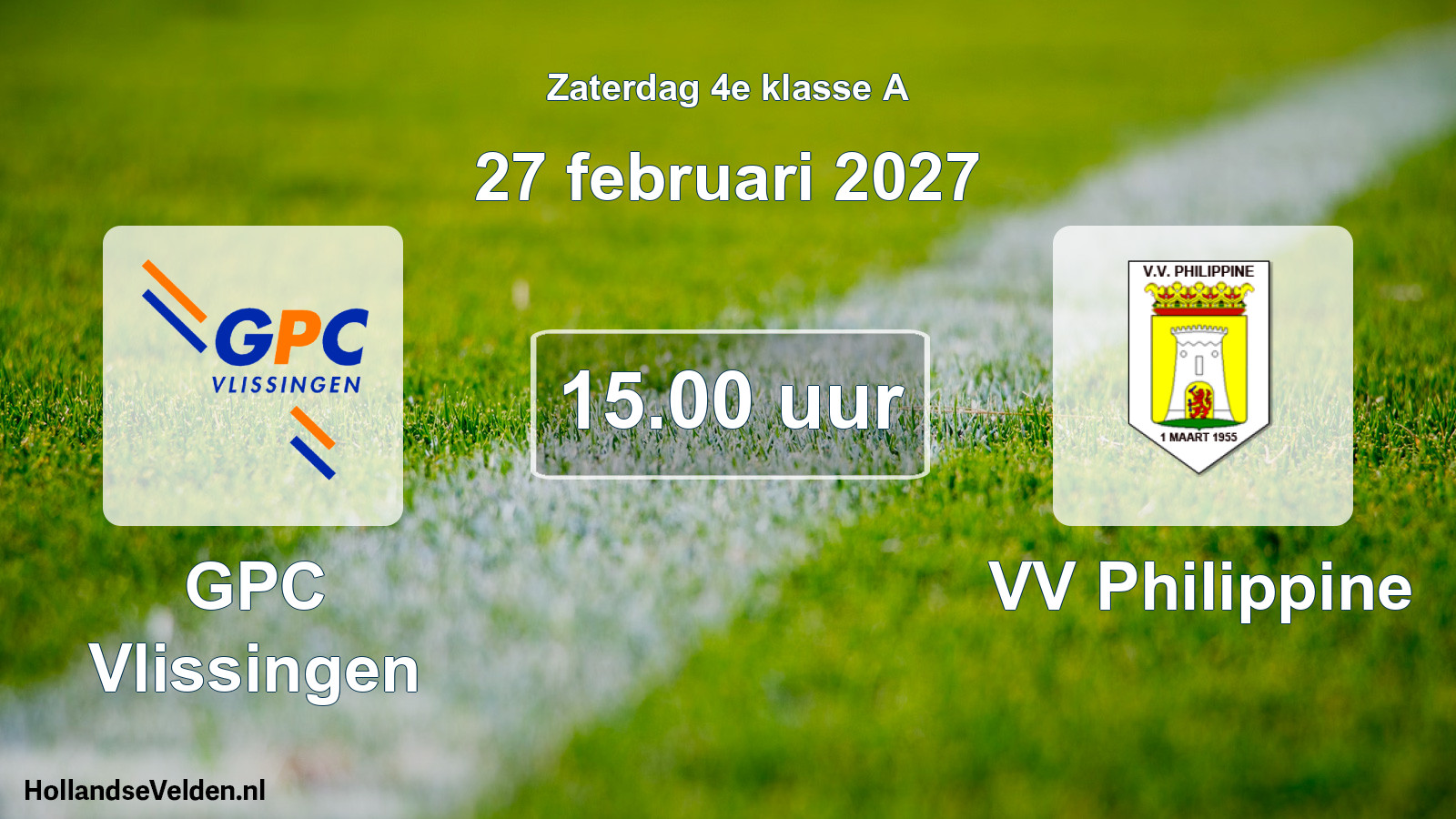 Geplande wedstrijd: GPC Vlissingen - VV Philippine (27 februari 2027)