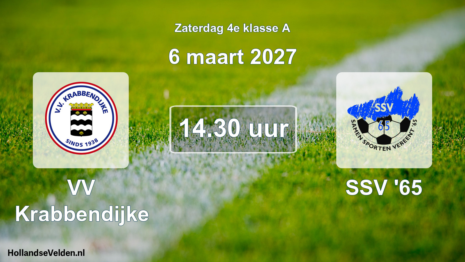 Geplande wedstrijd: VV Krabbendijke - SSV '65 (6 maart 2027)