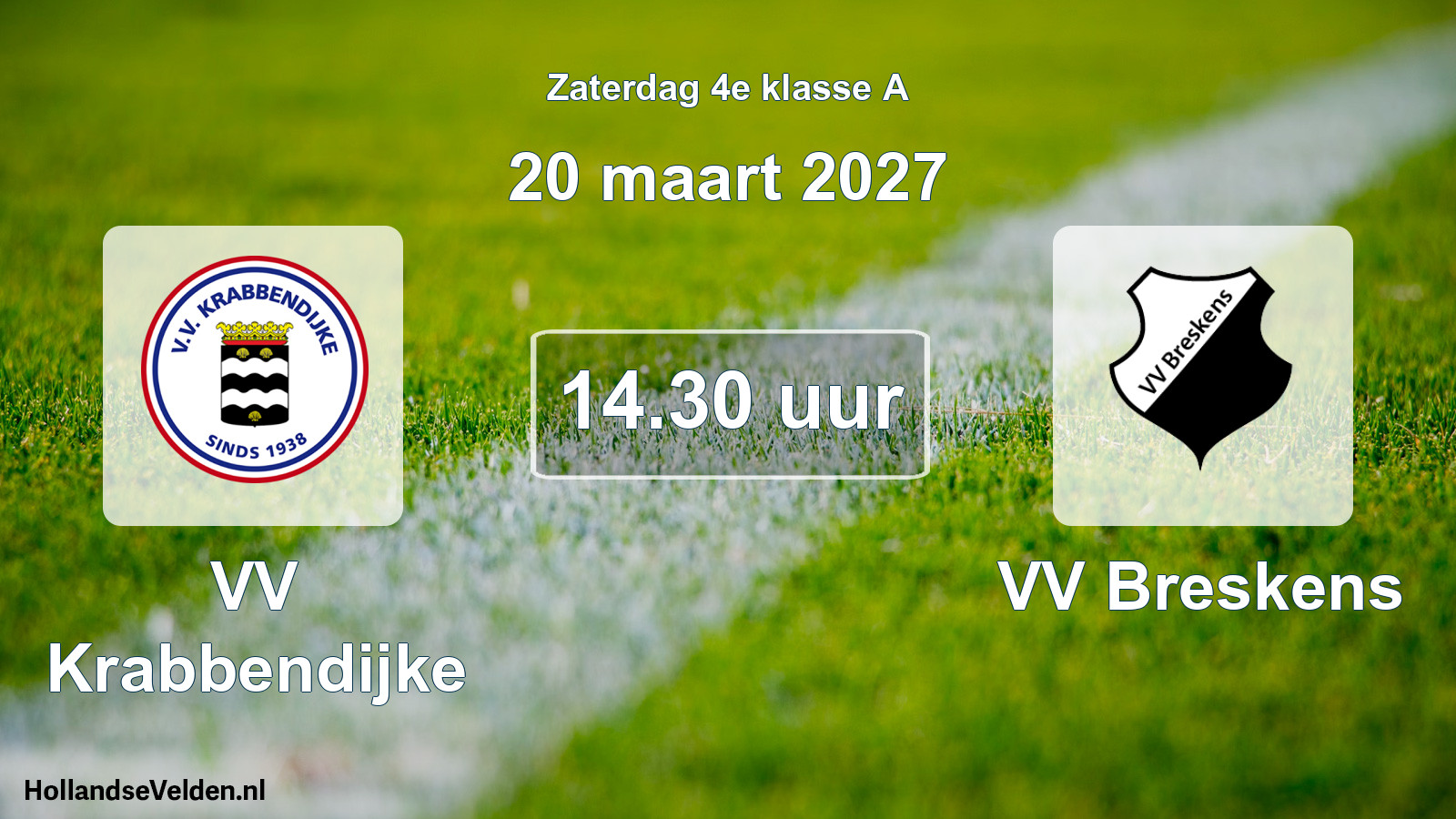 Geplande wedstrijd: VV Krabbendijke - VV Breskens (20 maart 2027)
