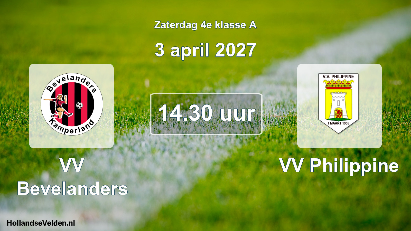 Geplande wedstrijd: VV Bevelanders - VV Philippine (3 april 2027)