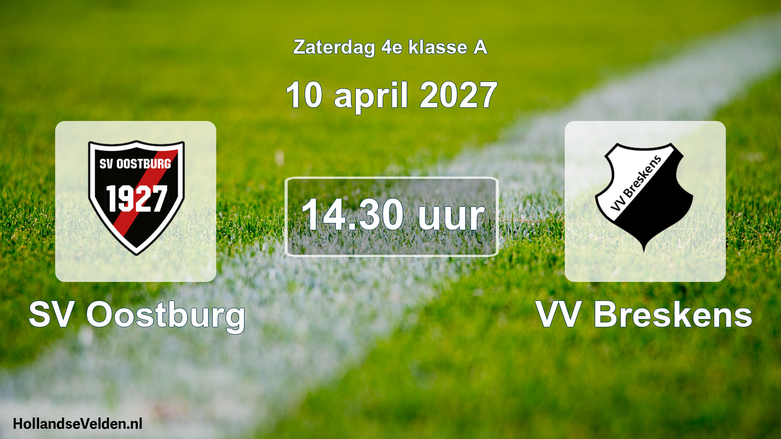 Geplande wedstrijd: SV Oostburg - VV Breskens (10 april 2027)