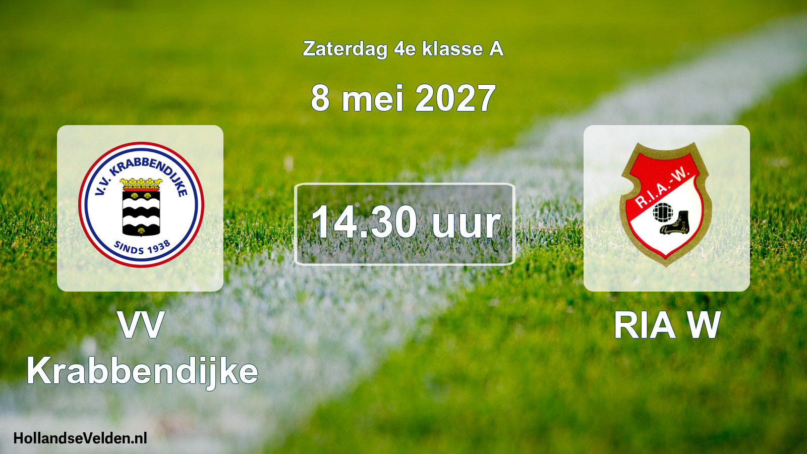 Geplande wedstrijd: VV Krabbendijke - RIA W (8 mei 2027)