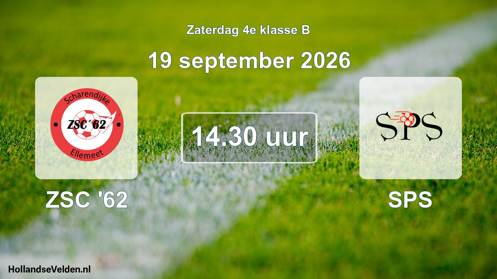 Geplande wedstrijd: ZSC '62 - SPS (19 september 2026)