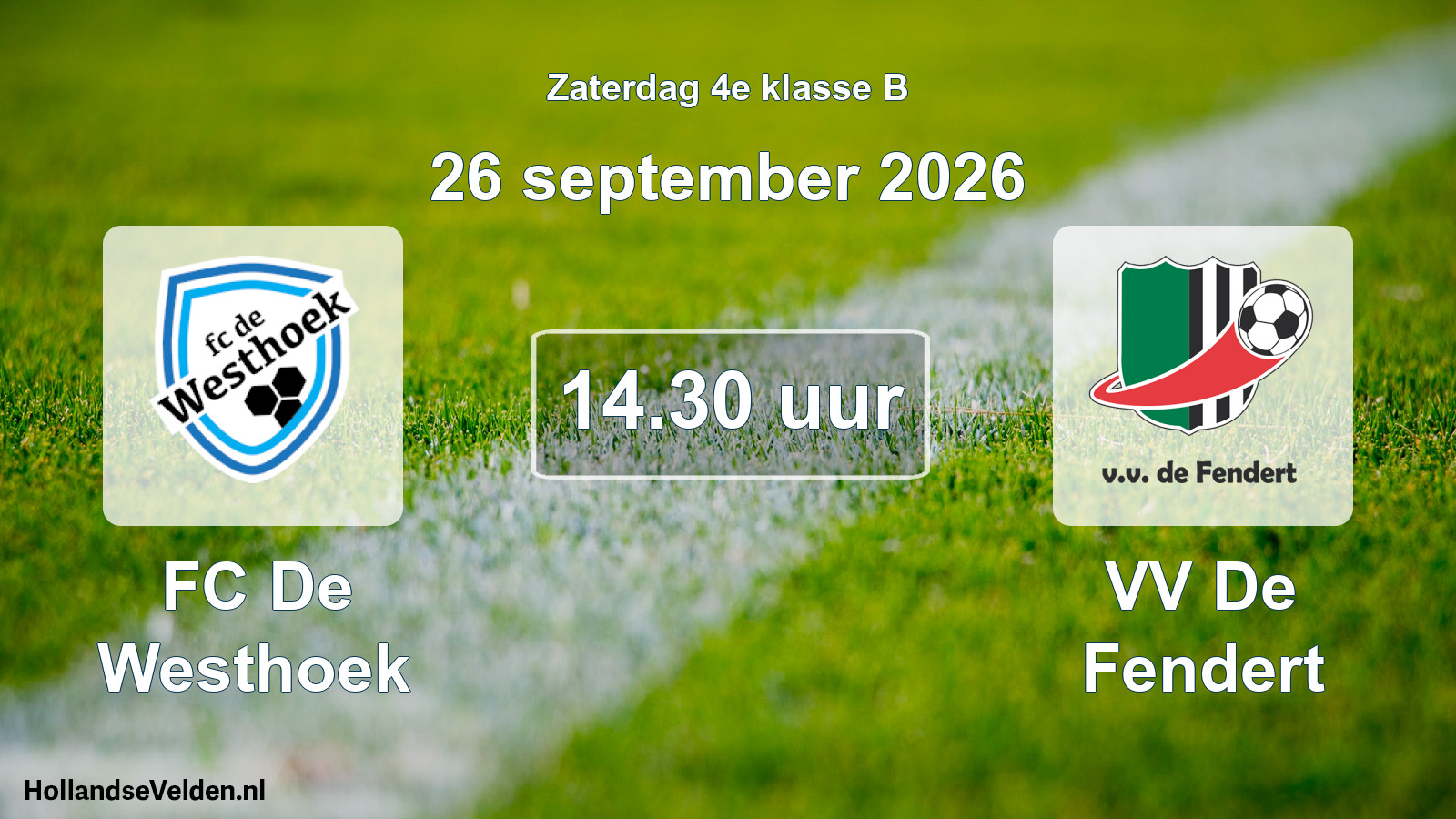 Geplande wedstrijd: FC De Westhoek - VV De Fendert (26 september 2026)