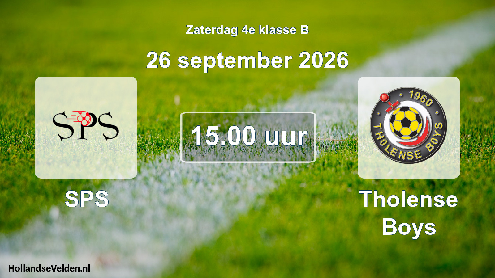 Geplande wedstrijd: SPS - Tholense Boys (26 september 2026)