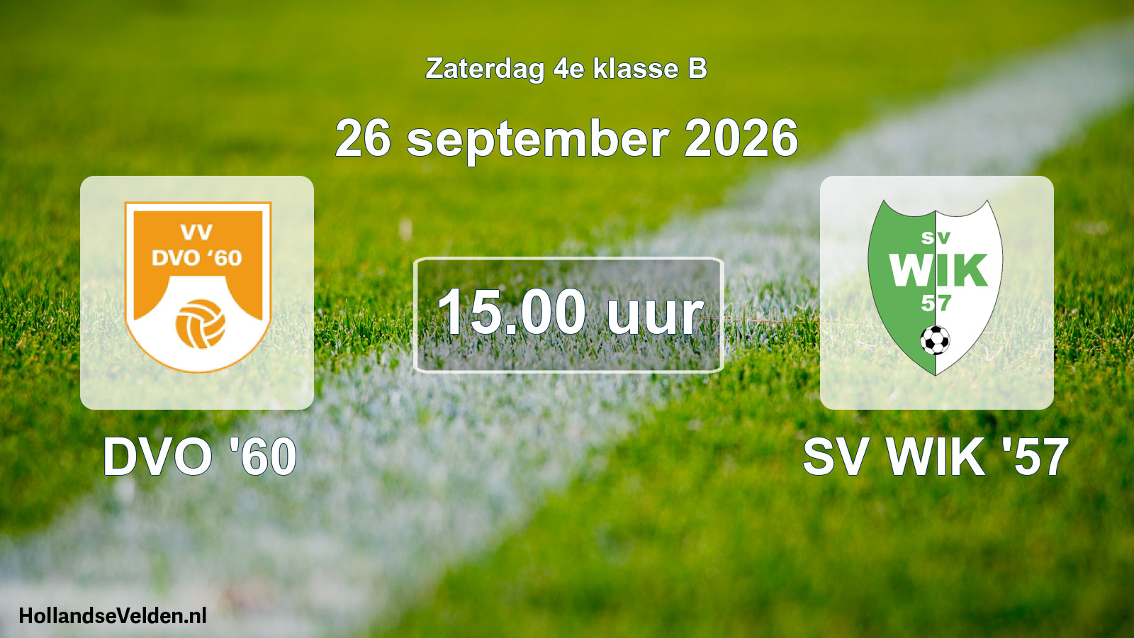 Geplande wedstrijd: DVO '60 - SV WIK '57 (26 september 2026)