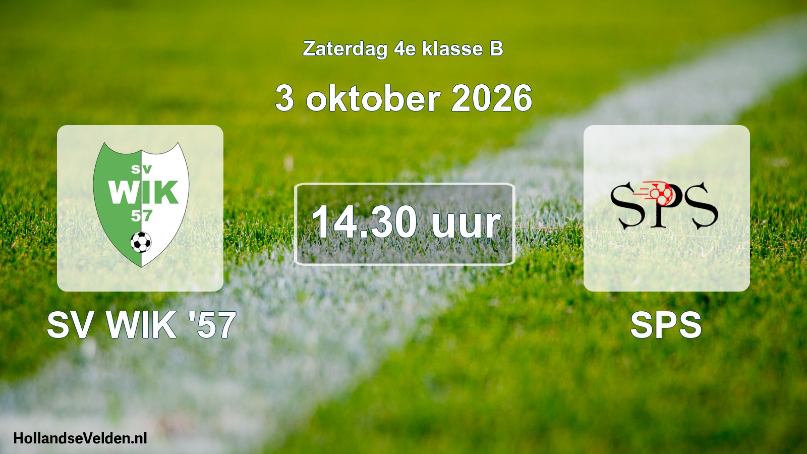 Geplande wedstrijd: SV WIK '57 - SPS (3 oktober 2026)