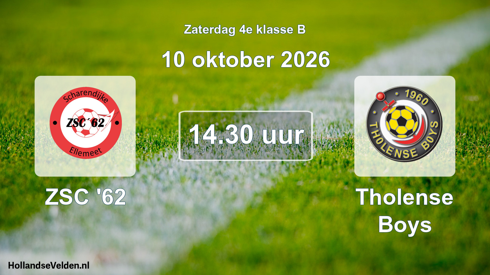 Geplande wedstrijd: ZSC '62 - Tholense Boys (10 oktober 2026)
