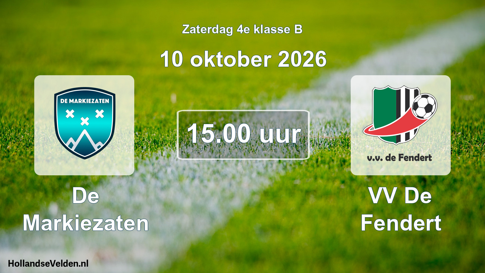 Geplande wedstrijd: De Markiezaten - VV De Fendert (10 oktober 2026)