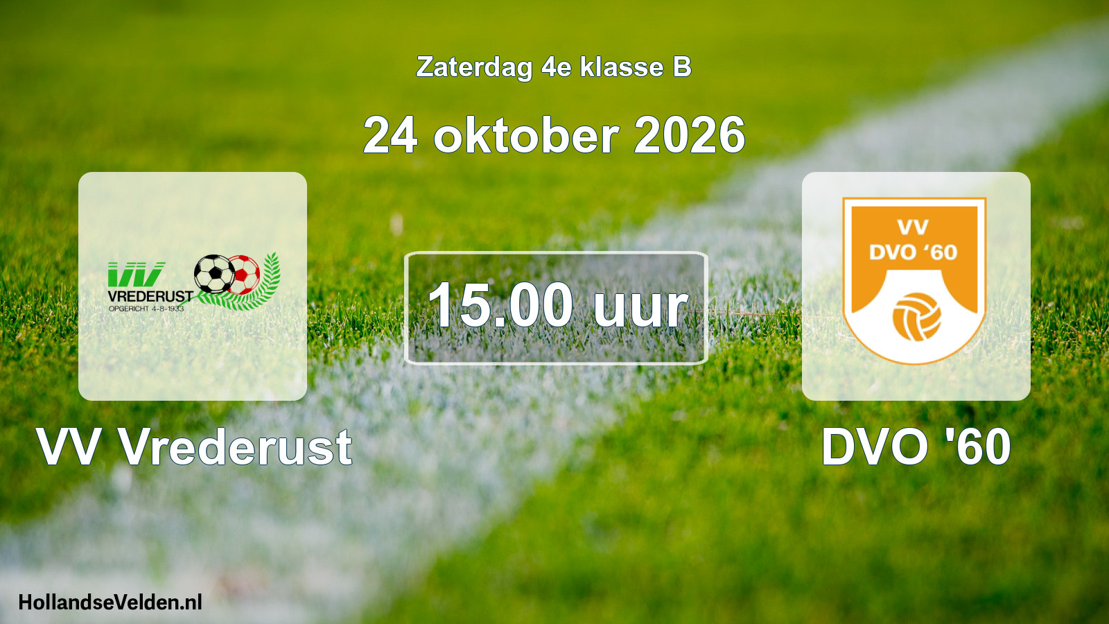 Geplande wedstrijd: VV Vrederust - DVO '60 (24 oktober 2026)