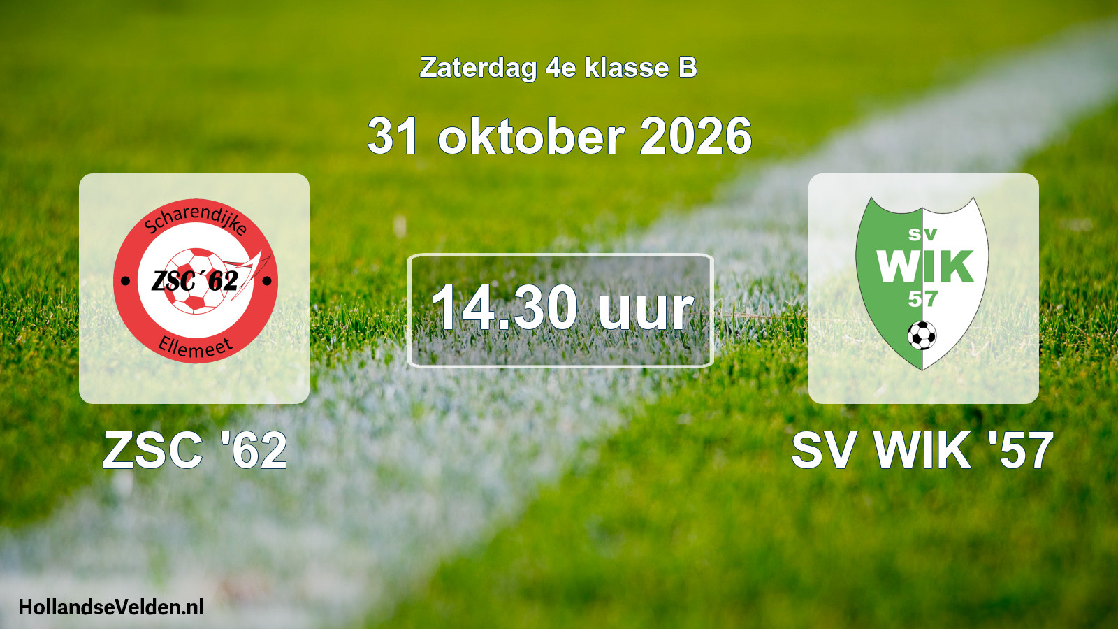 Geplande wedstrijd: ZSC '62 - SV WIK '57 (31 oktober 2026)