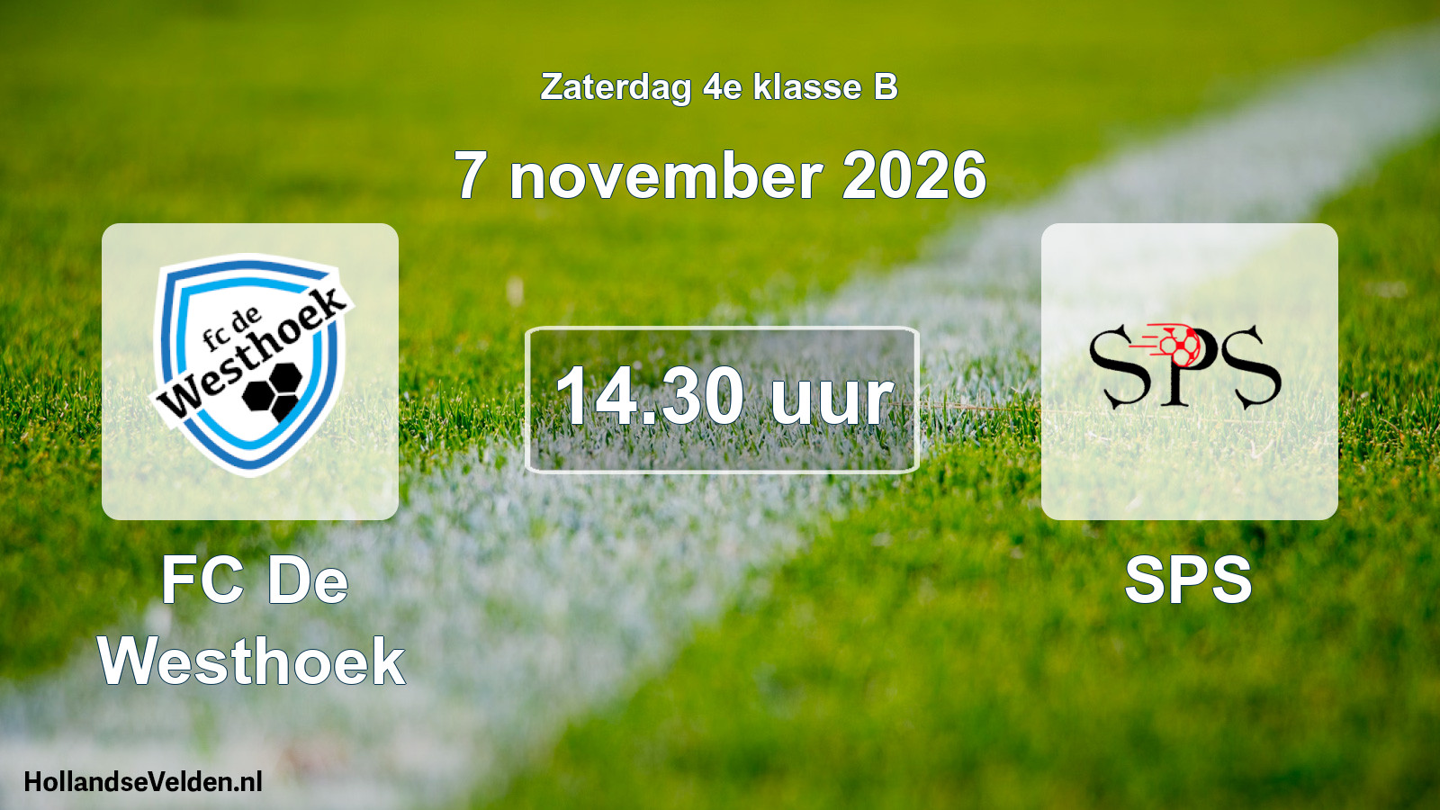 Geplande wedstrijd: FC De Westhoek - SPS (7 november 2026)