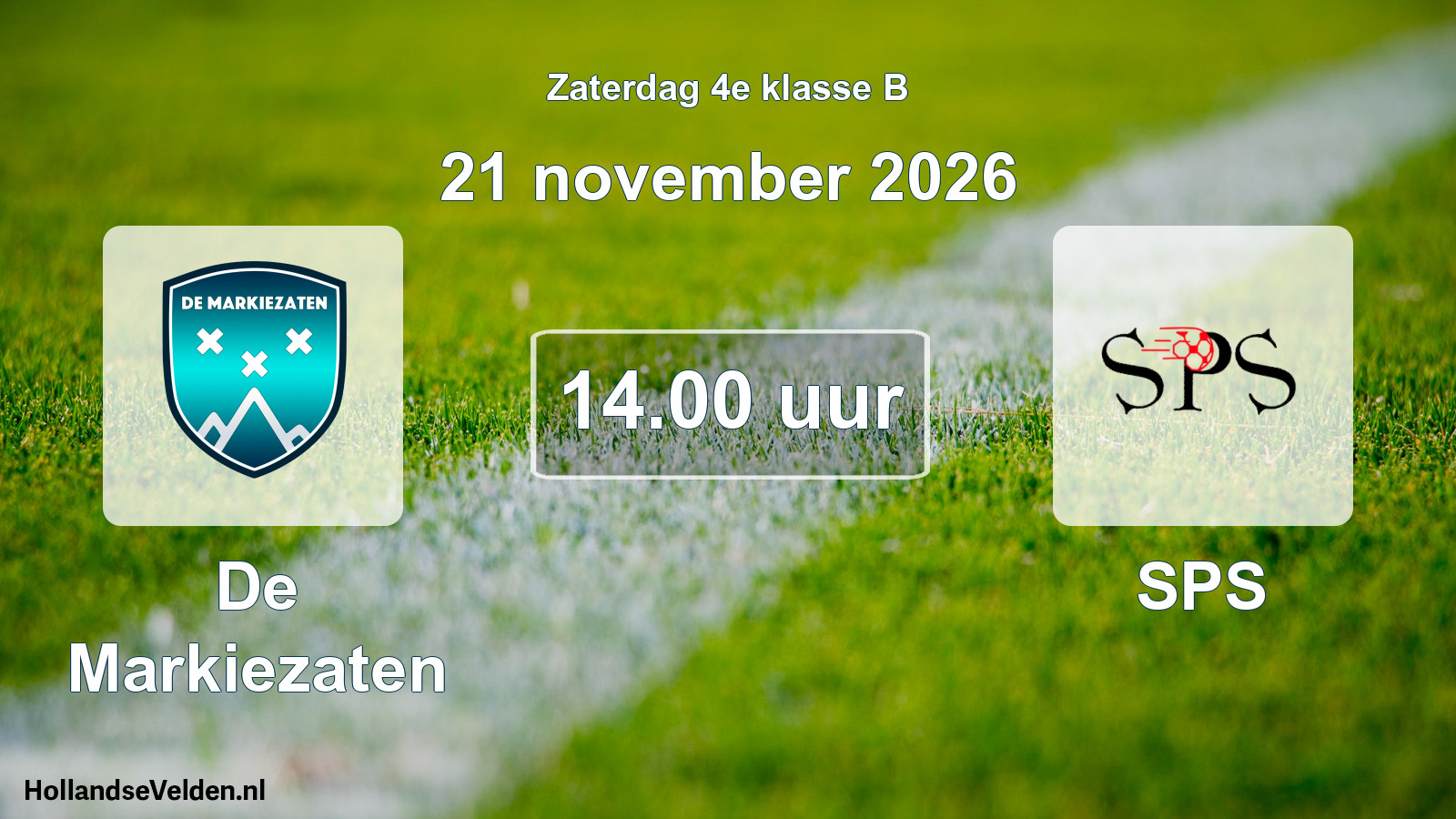 Scheduled Match: De Markiezaten - SPS (21 November 2026)