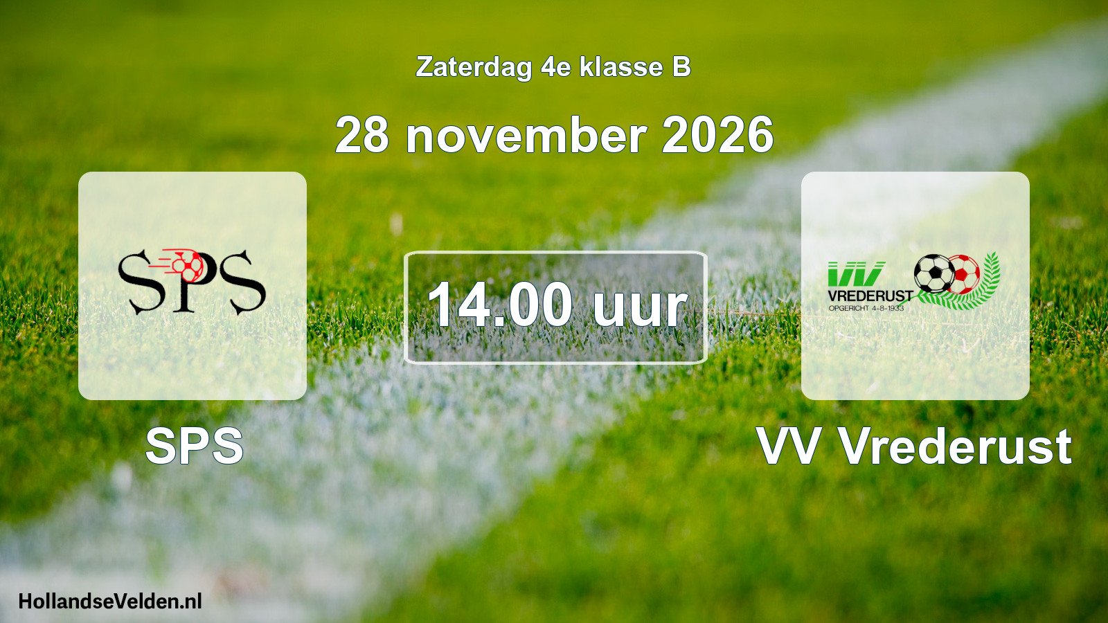 Geplande wedstrijd: SPS - VV Vrederust (28 november 2026)