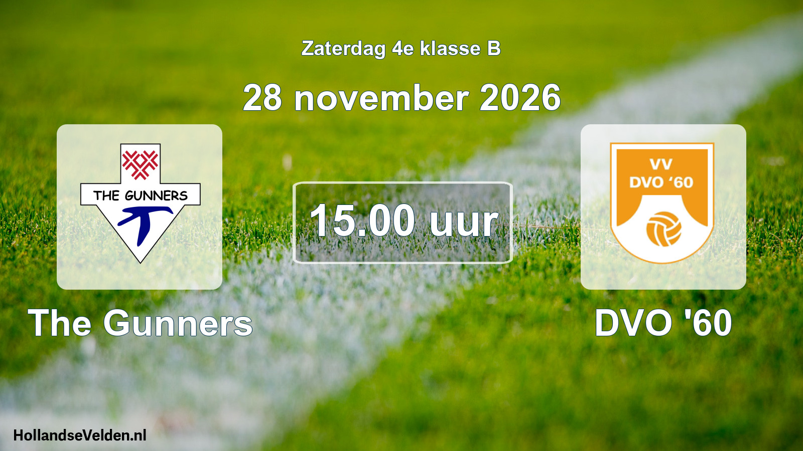 Geplande wedstrijd: The Gunners - DVO '60 (28 november 2026)