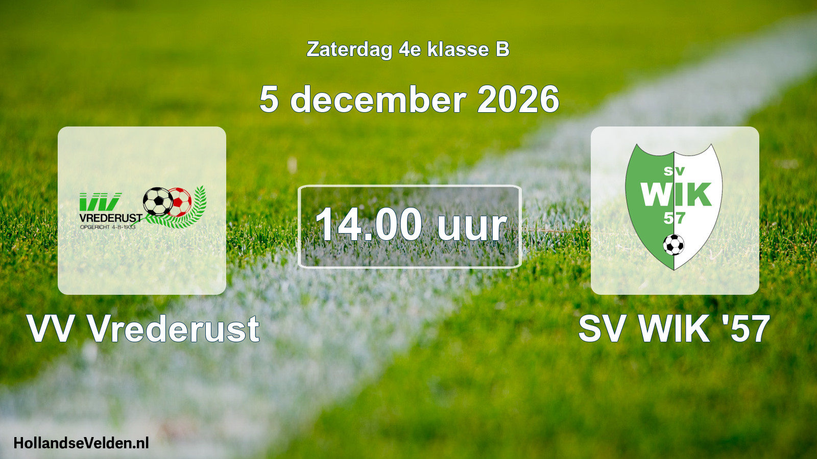 Geplande wedstrijd: VV Vrederust - SV WIK '57 (5 december 2026)
