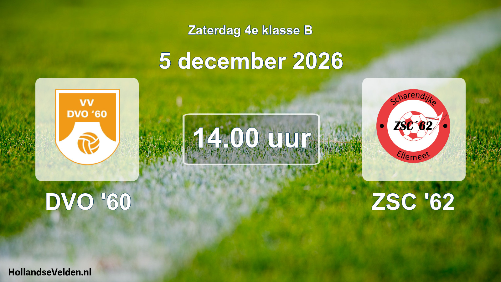 Geplande wedstrijd: DVO '60 - ZSC '62 (5 december 2026)
