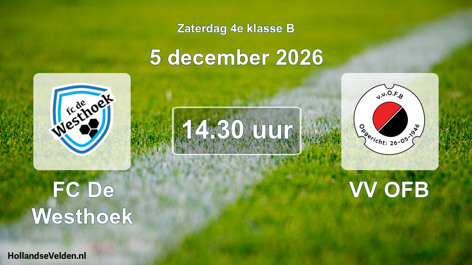 Geplande wedstrijd: FC De Westhoek - VV OFB (5 december 2026)