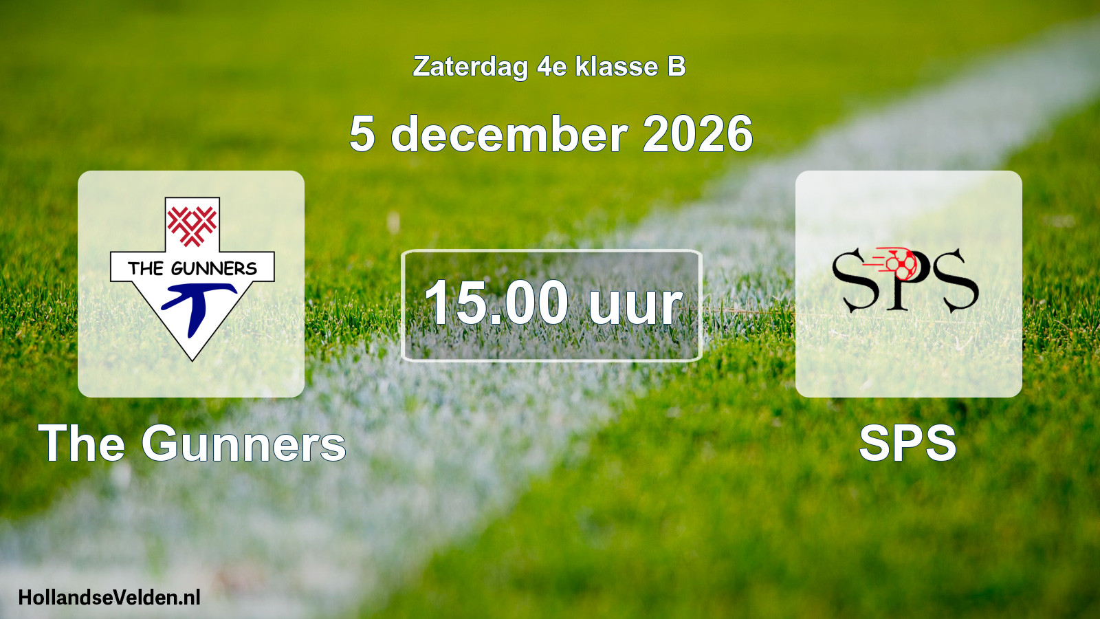 Geplande wedstrijd: The Gunners - SPS (5 december 2026)